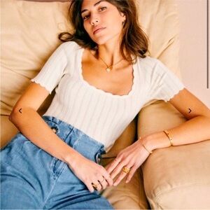 Sezane Anil knit top Ecru / Warm White XS